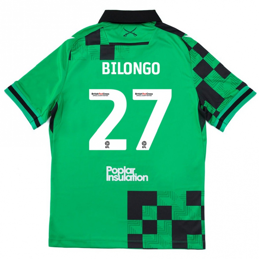 Niño Fútbol Camiseta Bryant Bilongo #27 Verde Negro 2ª Equipación 2024/25 Argentina