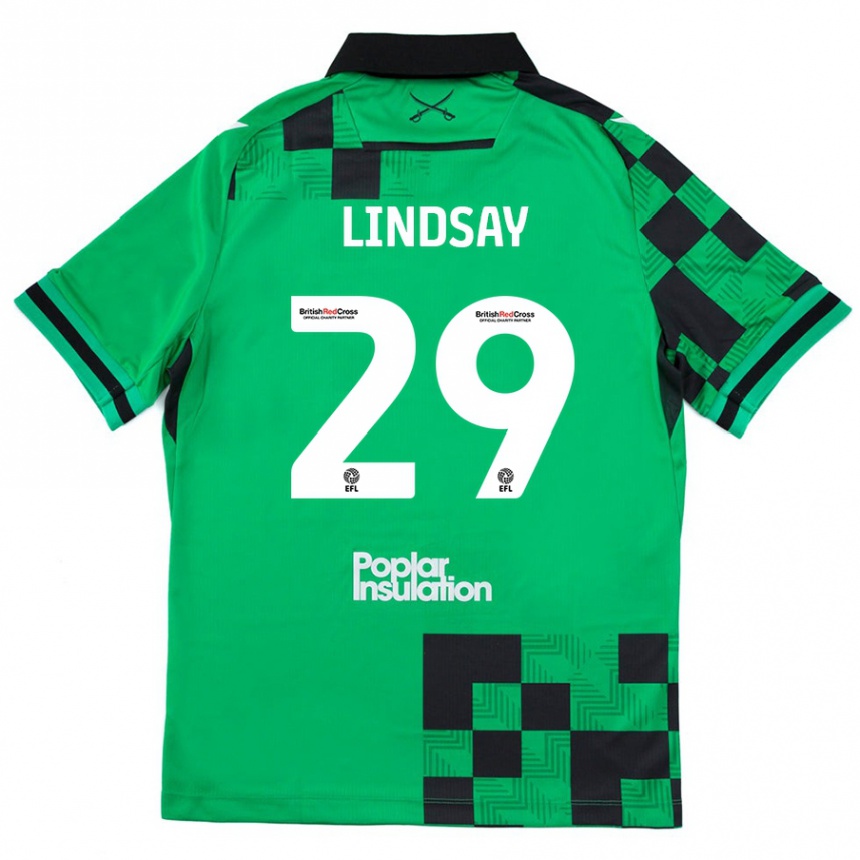 Niño Fútbol Camiseta Jamie Lindsay #29 Verde Negro 2ª Equipación 2024/25 Argentina