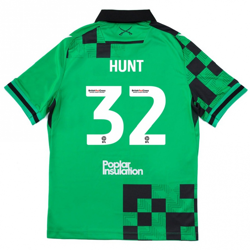 Niño Fútbol Camiseta Jack Hunt #32 Verde Negro 2ª Equipación 2024/25 Argentina