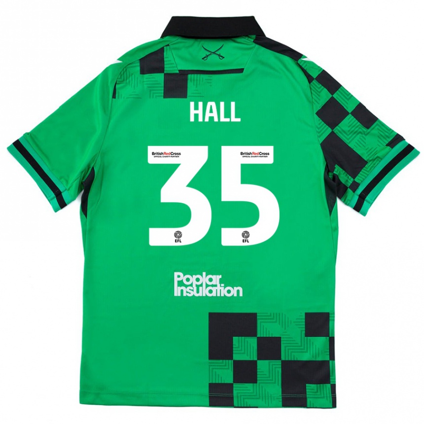 Niño Fútbol Camiseta Matt Hall #35 Verde Negro 2ª Equipación 2024/25 Argentina