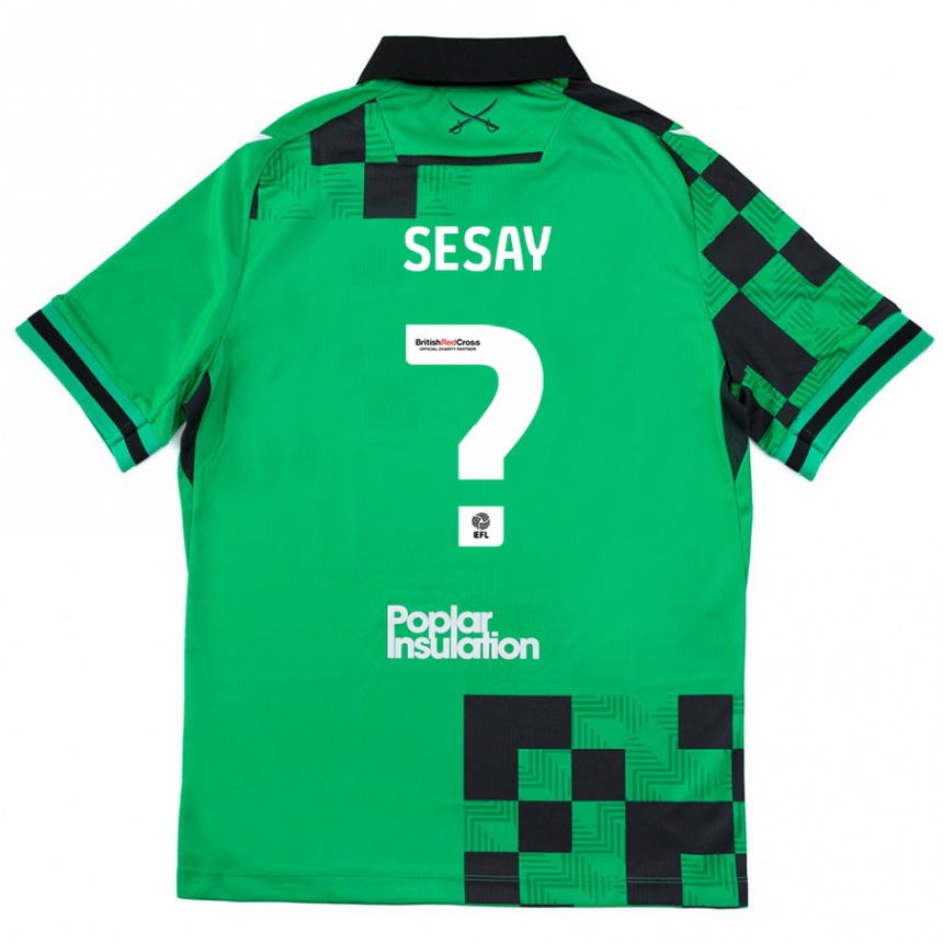 Niño Fútbol Camiseta Malik Sesay #0 Verde Negro 2ª Equipación 2024/25 Argentina