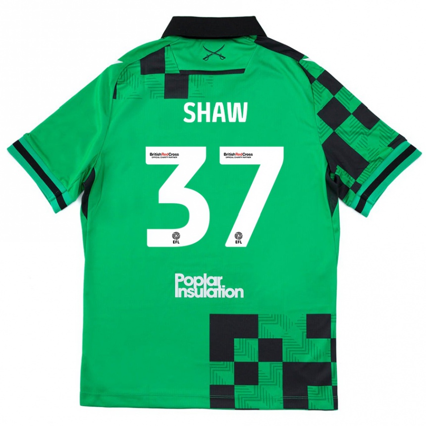 Niño Fútbol Camiseta Kofi Shaw #37 Verde Negro 2ª Equipación 2024/25 Argentina