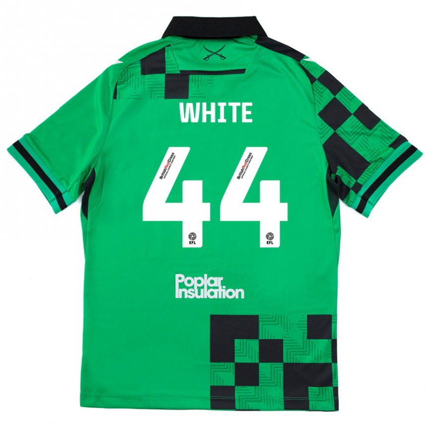 Niño Fútbol Camiseta Charlie White #44 Verde Negro 2ª Equipación 2024/25 Argentina