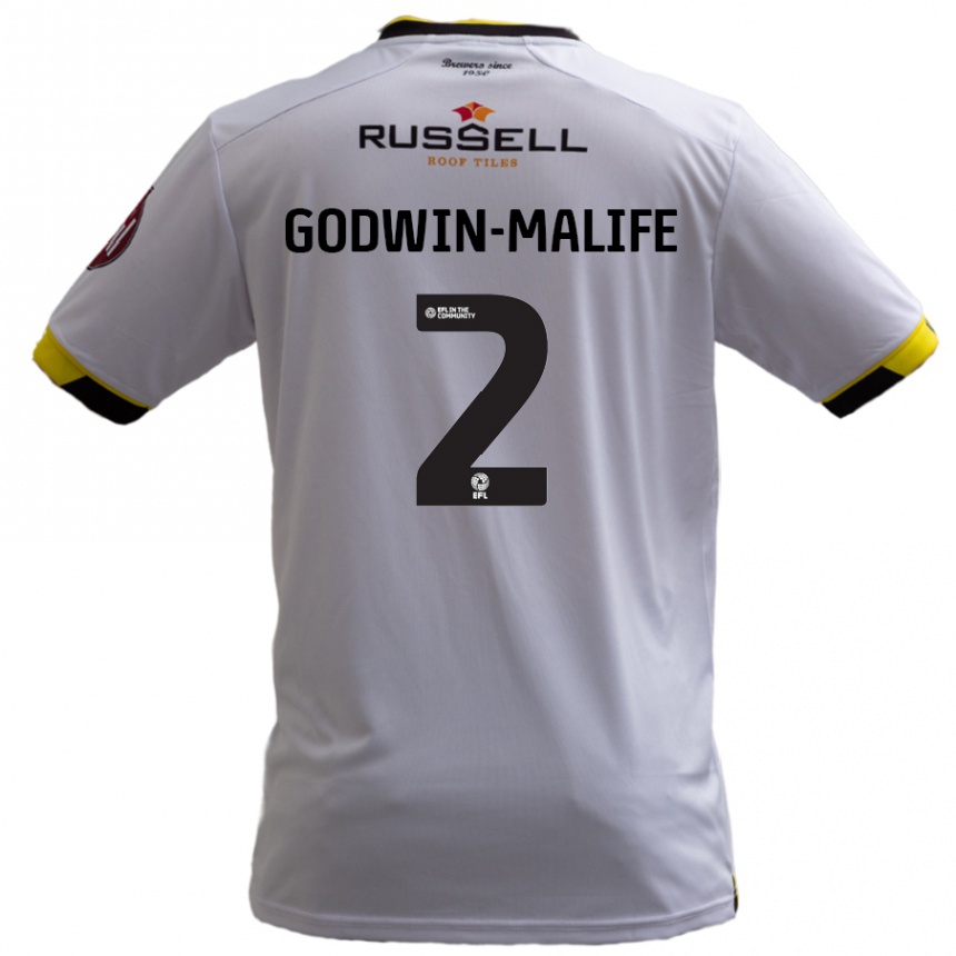 Niño Fútbol Camiseta Udoka Godwin-Malife #2 Blanco 2ª Equipación 2024/25 Argentina