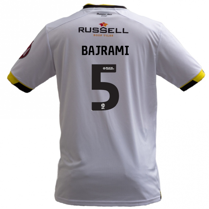 Niño Fútbol Camiseta Geraldo Bajrami #5 Blanco 2ª Equipación 2024/25 Argentina