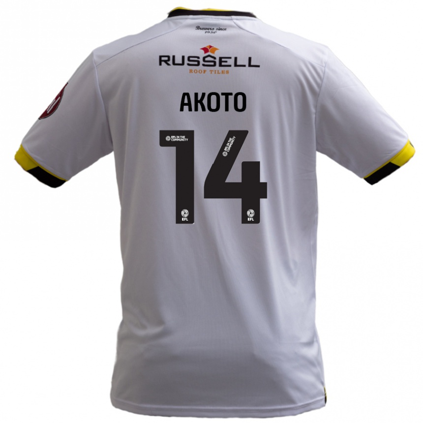 Niño Fútbol Camiseta Nick Akoto #14 Blanco 2ª Equipación 2024/25 Argentina