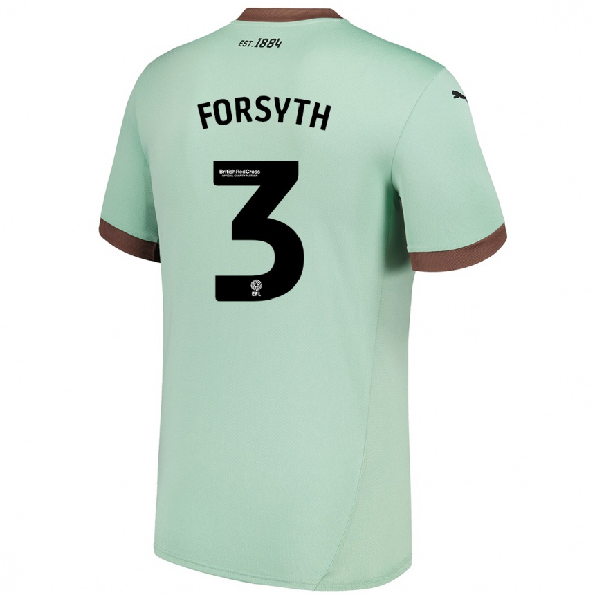 Niño Fútbol Camiseta Craig Forsyth #3 Verde Pálido 2ª Equipación 2024/25 Argentina