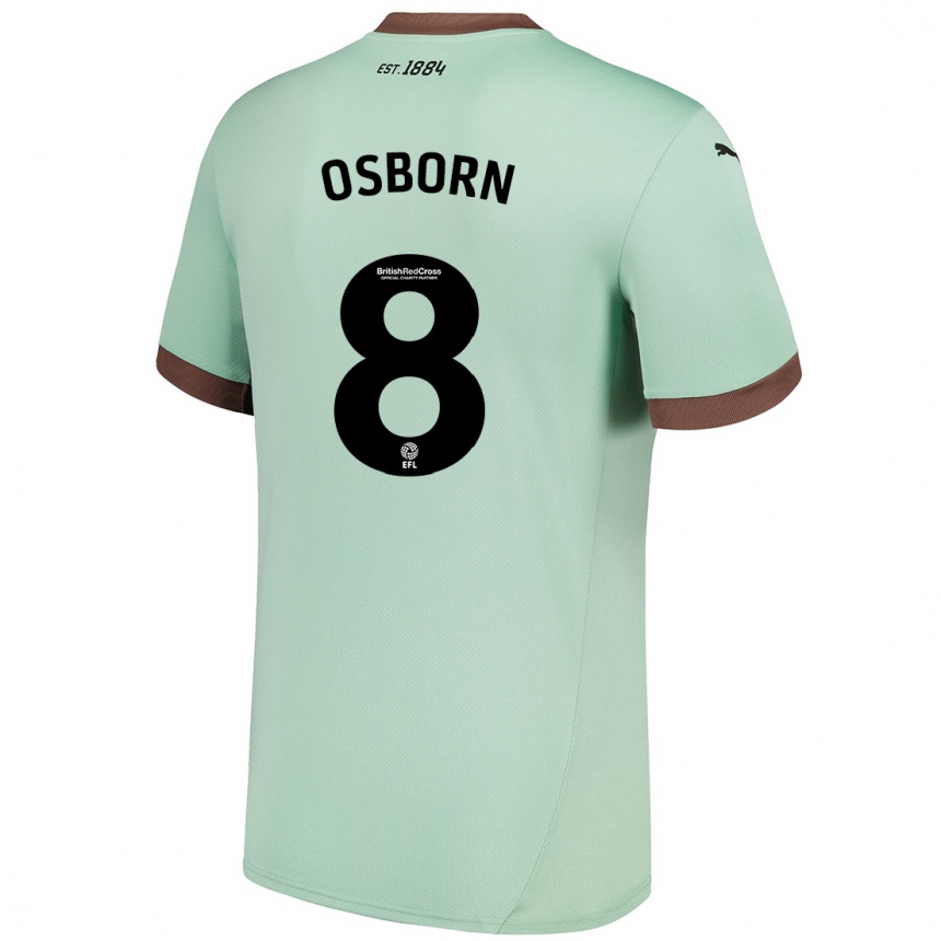 Niño Fútbol Camiseta Ben Osborn #8 Verde Pálido 2ª Equipación 2024/25 Argentina