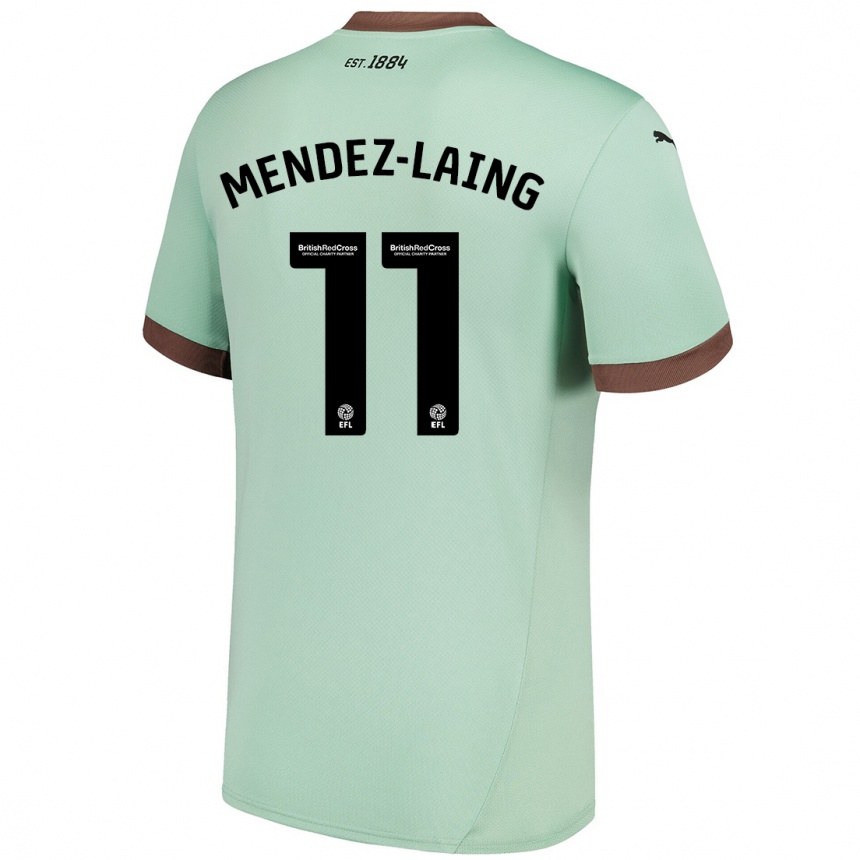 Niño Fútbol Camiseta Nathaniel Méndez-Laing #11 Verde Pálido 2ª Equipación 2024/25 Argentina