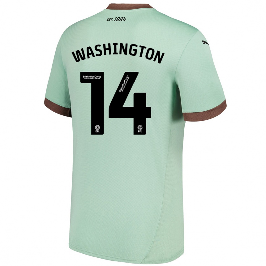 Niño Fútbol Camiseta Conor Washington #14 Verde Pálido 2ª Equipación 2024/25 Argentina