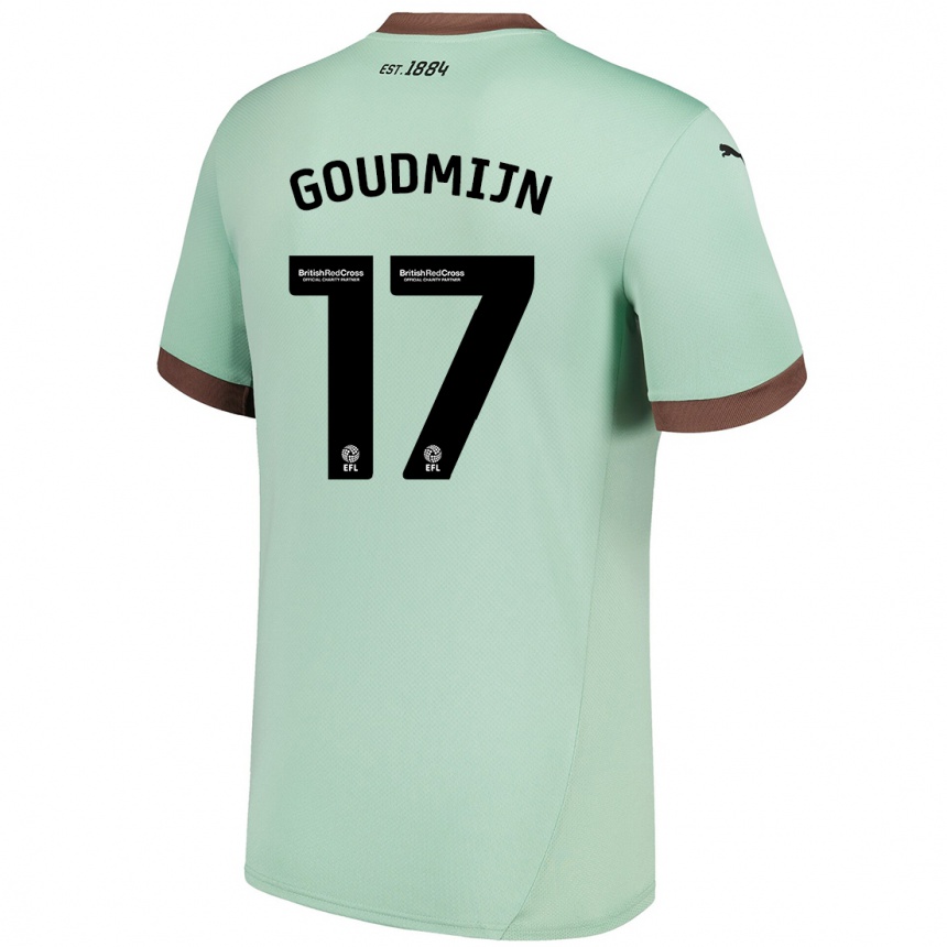 Niño Fútbol Camiseta Kenzo Goudmijn #17 Verde Pálido 2ª Equipación 2024/25 Argentina