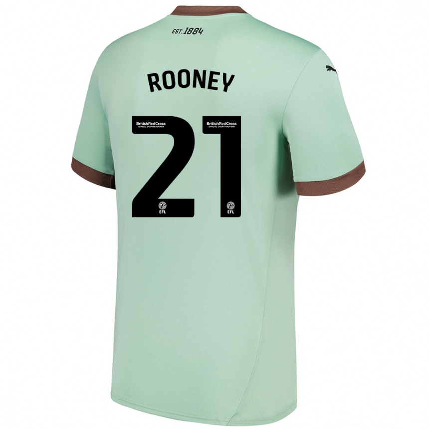 Niño Fútbol Camiseta Jake Rooney #21 Verde Pálido 2ª Equipación 2024/25 Argentina