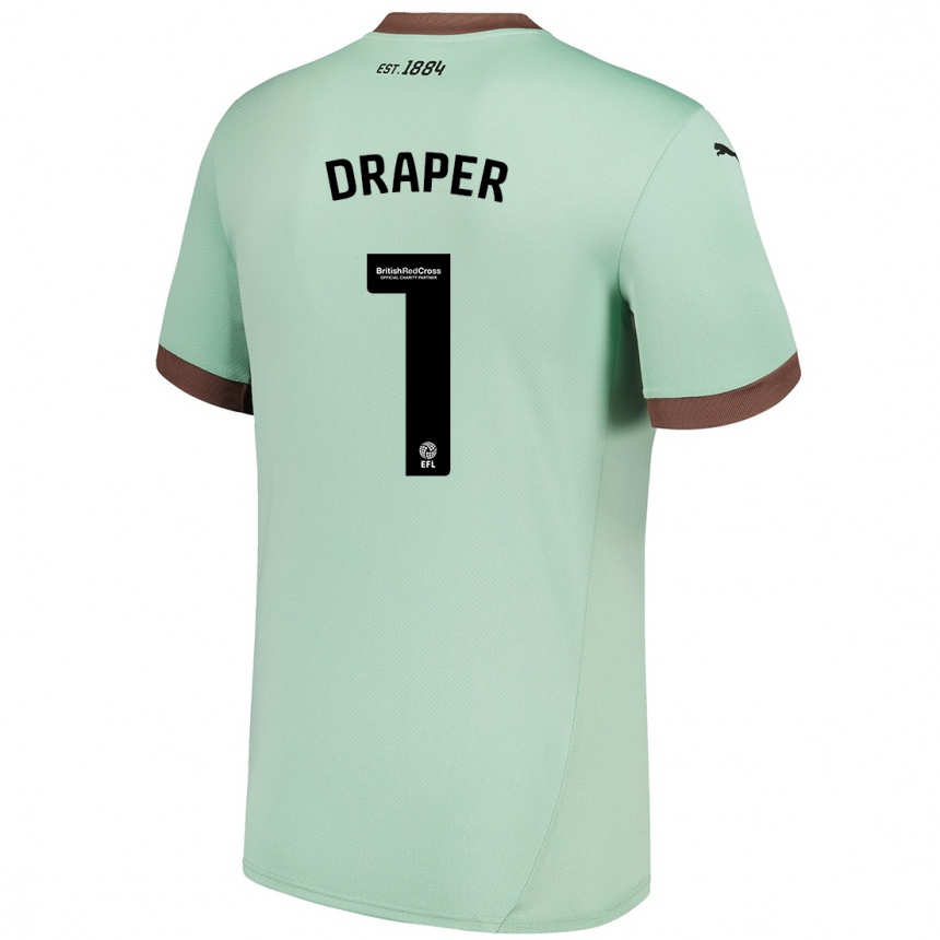 Niño Fútbol Camiseta Anna Draper #1 Verde Pálido 2ª Equipación 2024/25 Argentina