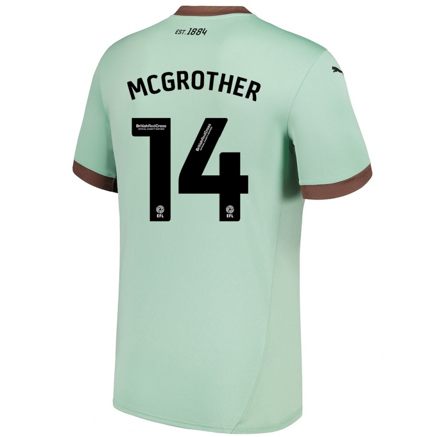 Niño Fútbol Camiseta Becky Mcgrother #14 Verde Pálido 2ª Equipación 2024/25 Argentina