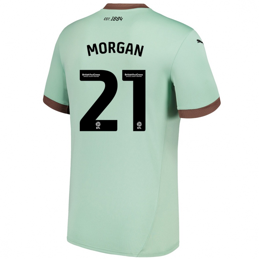 Niño Fútbol Camiseta Sarah Morgan #21 Verde Pálido 2ª Equipación 2024/25 Argentina