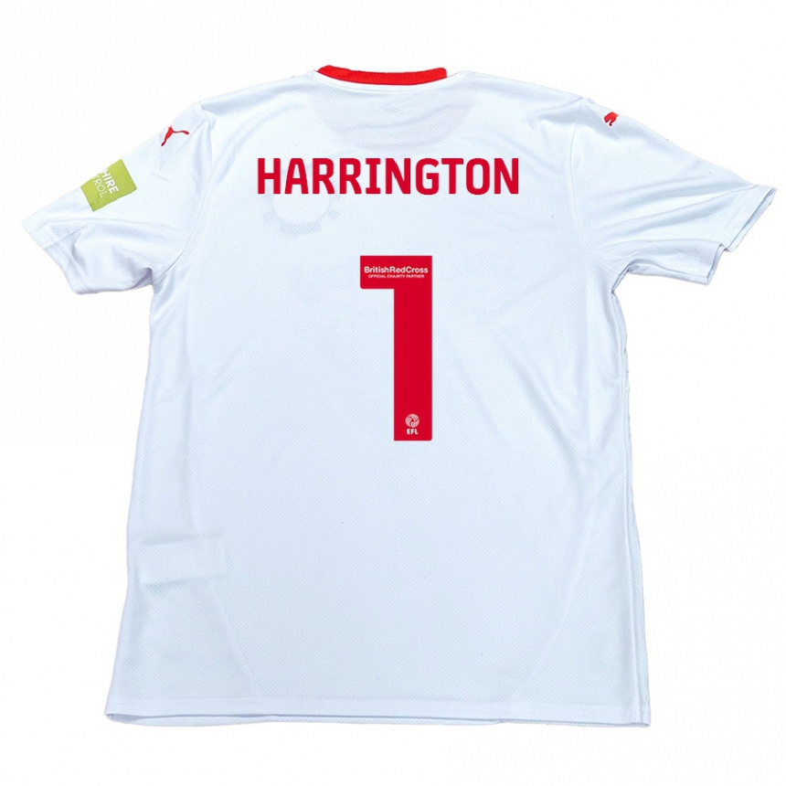 Niño Fútbol Camiseta David Harrington #1 Blanco 2ª Equipación 2024/25 Argentina