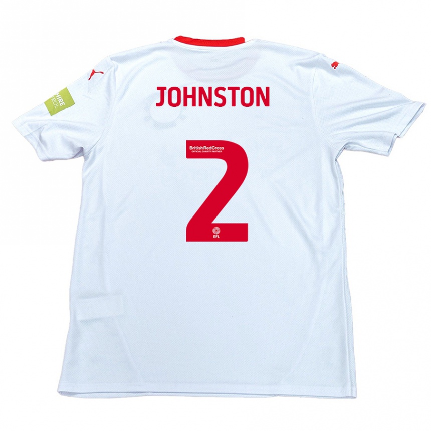 Niño Fútbol Camiseta Carl Johnston #2 Blanco 2ª Equipación 2024/25 Argentina