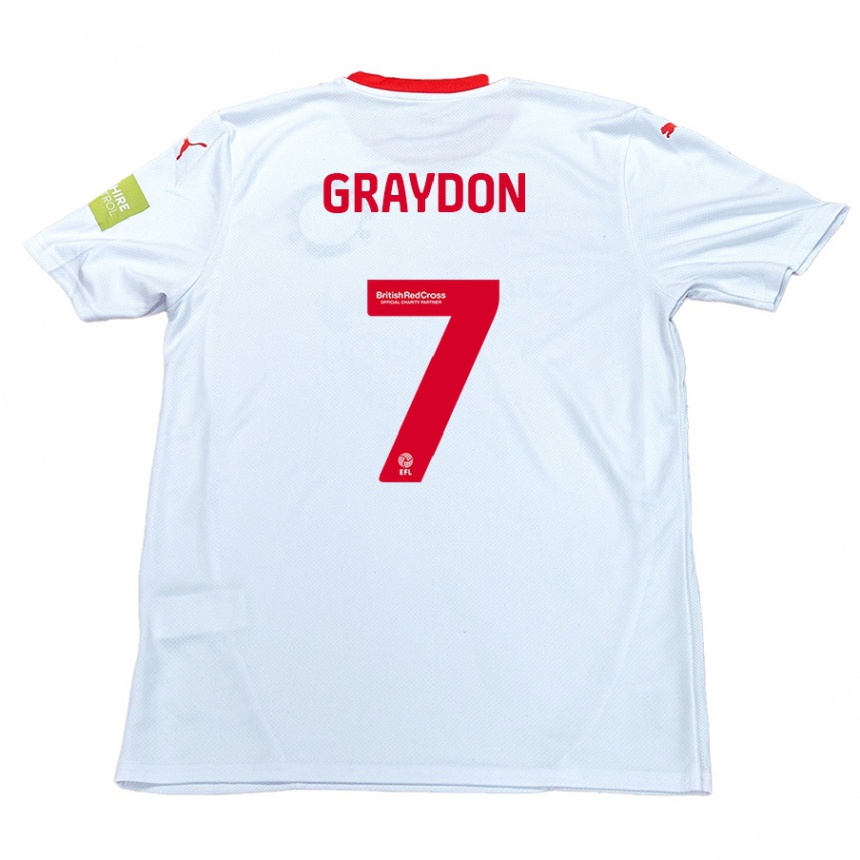 Niño Fútbol Camiseta Ryan Graydon #7 Blanco 2ª Equipación 2024/25 Argentina