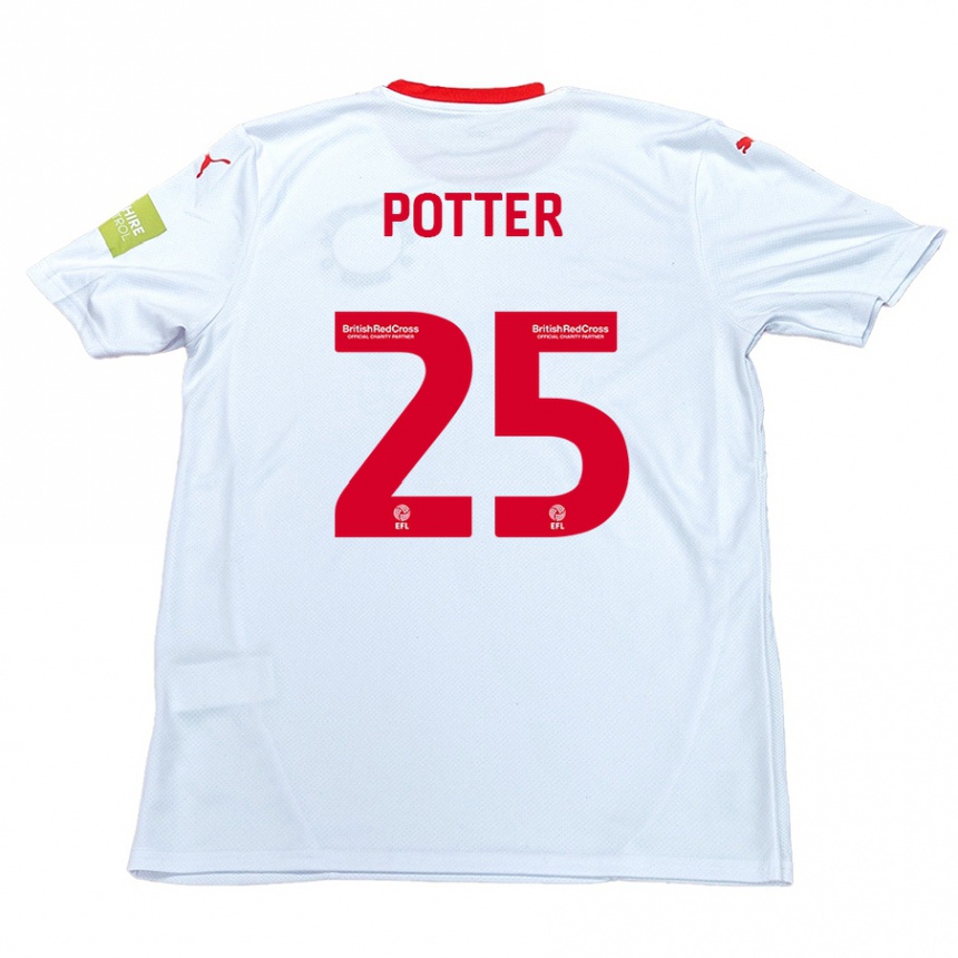 Niño Fútbol Camiseta Finley Potter #25 Blanco 2ª Equipación 2024/25 Argentina