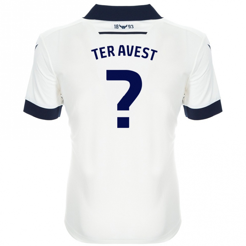 Niño Fútbol Camiseta Hidde Ter Avest #0 Blanco Azul Marino 2ª Equipación 2024/25 Argentina