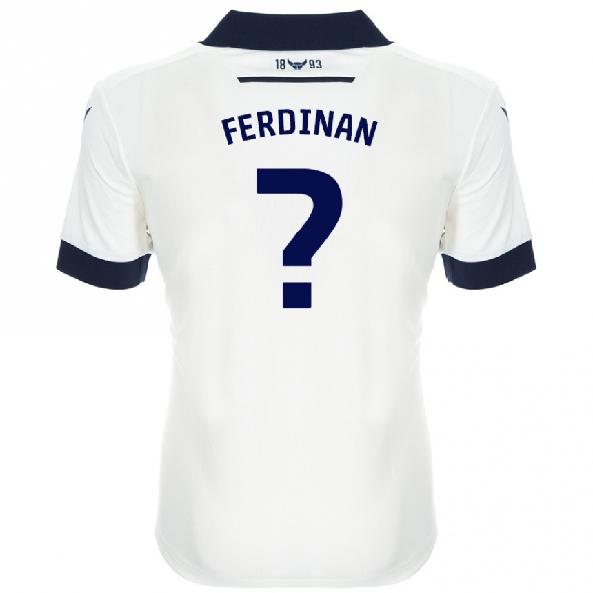 Niño Fútbol Camiseta Marselino Ferdinan #0 Blanco Azul Marino 2ª Equipación 2024/25 Argentina