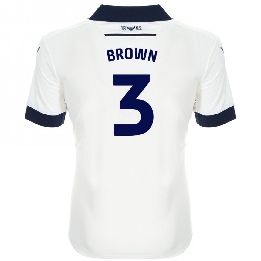 Niño Fútbol Camiseta Ciaron Brown #3 Blanco Azul Marino 2ª Equipación 2024/25 Argentina