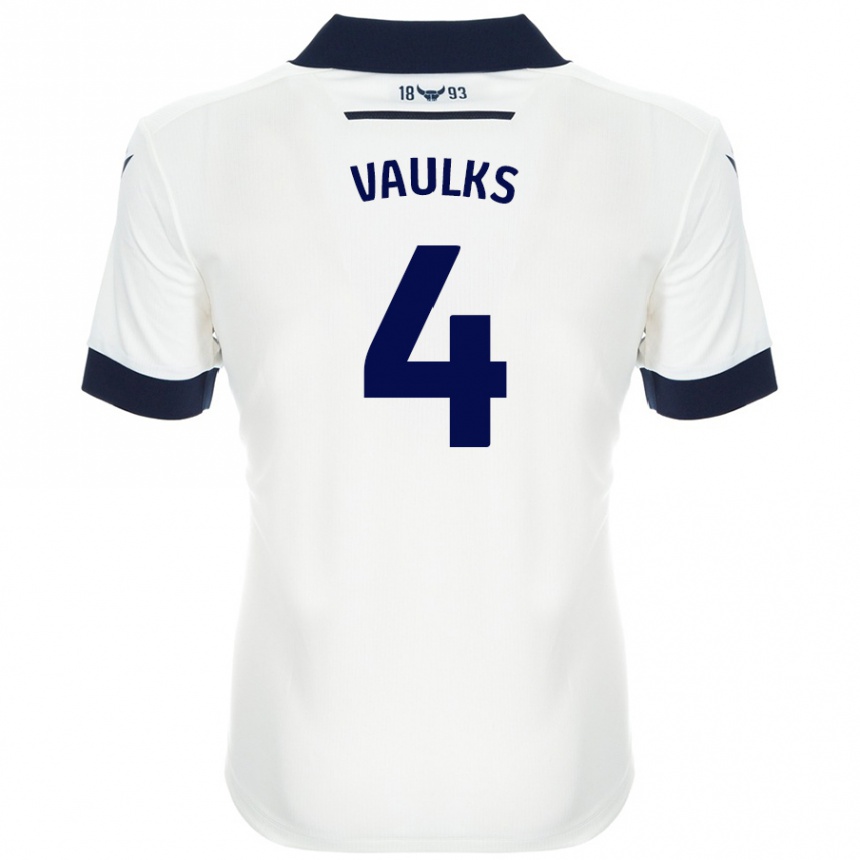 Niño Fútbol Camiseta Will Vaulks #4 Blanco Azul Marino 2ª Equipación 2024/25 Argentina