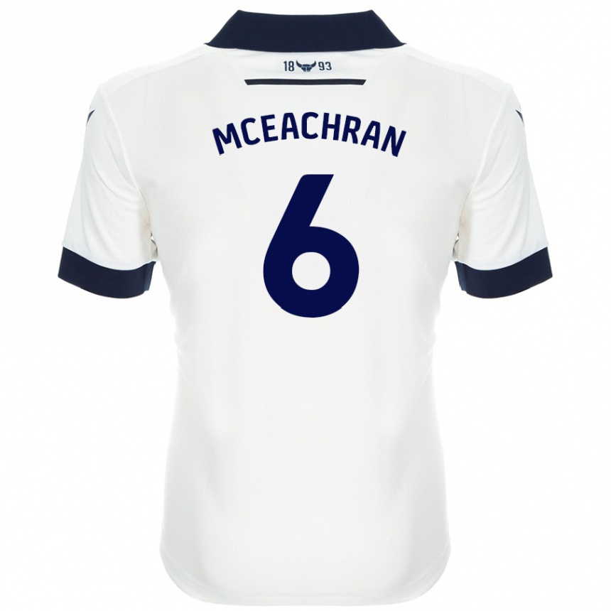 Niño Fútbol Camiseta Josh Mceachran #6 Blanco Azul Marino 2ª Equipación 2024/25 Argentina