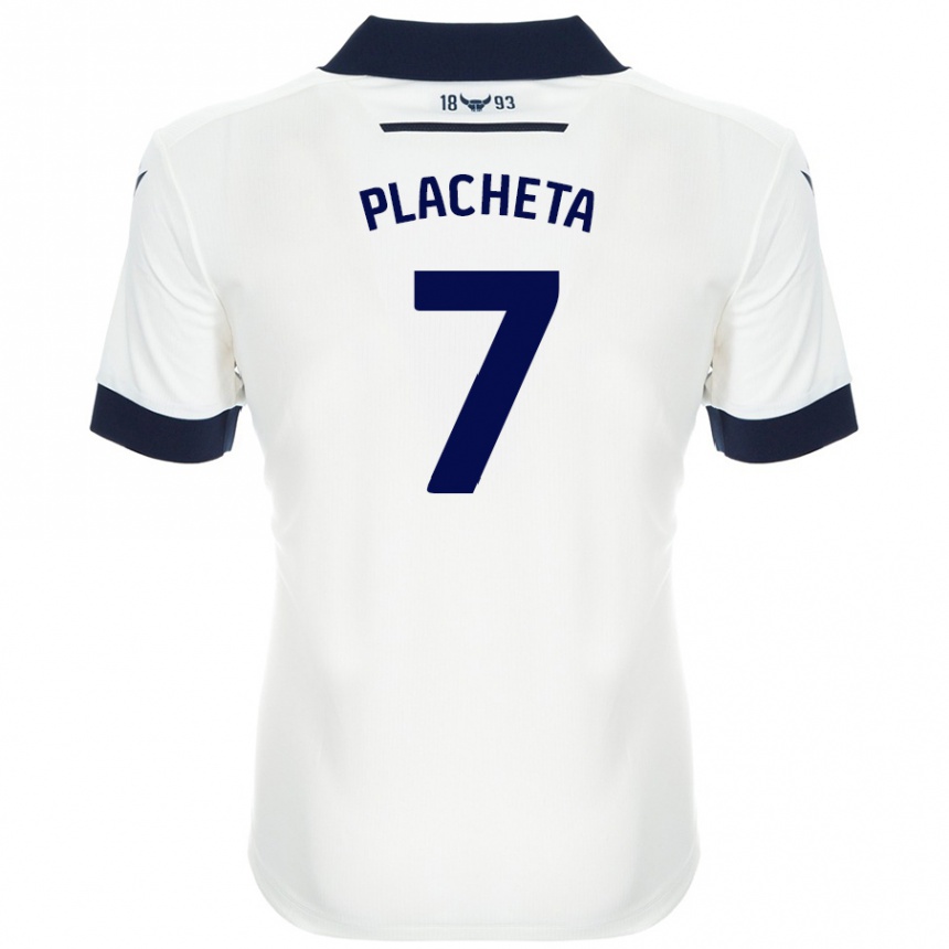 Niño Fútbol Camiseta Przemyslaw Placheta #7 Blanco Azul Marino 2ª Equipación 2024/25 Argentina