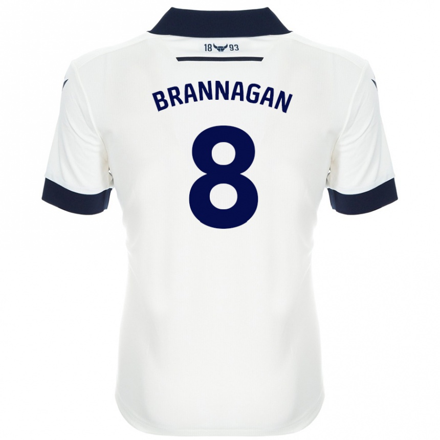 Niño Fútbol Camiseta Cameron Brannagan #8 Blanco Azul Marino 2ª Equipación 2024/25 Argentina