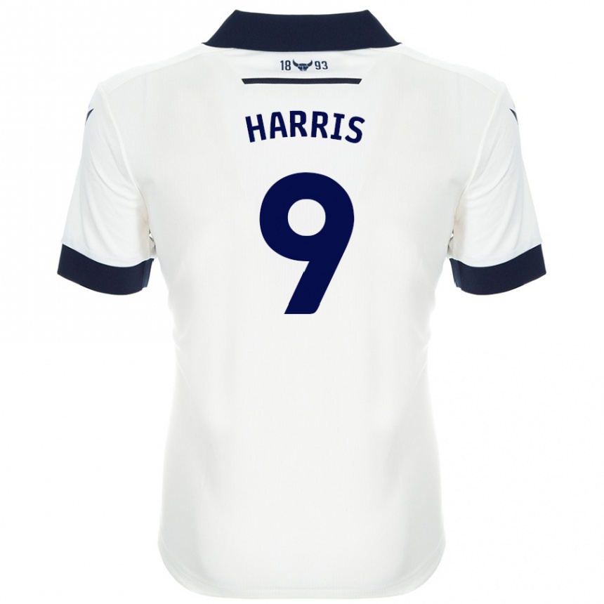 Niño Fútbol Camiseta Mark Harris #9 Blanco Azul Marino 2ª Equipación 2024/25 Argentina