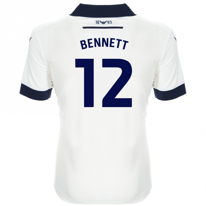 Niño Fútbol Camiseta Joe Bennett #12 Blanco Azul Marino 2ª Equipación 2024/25 Argentina