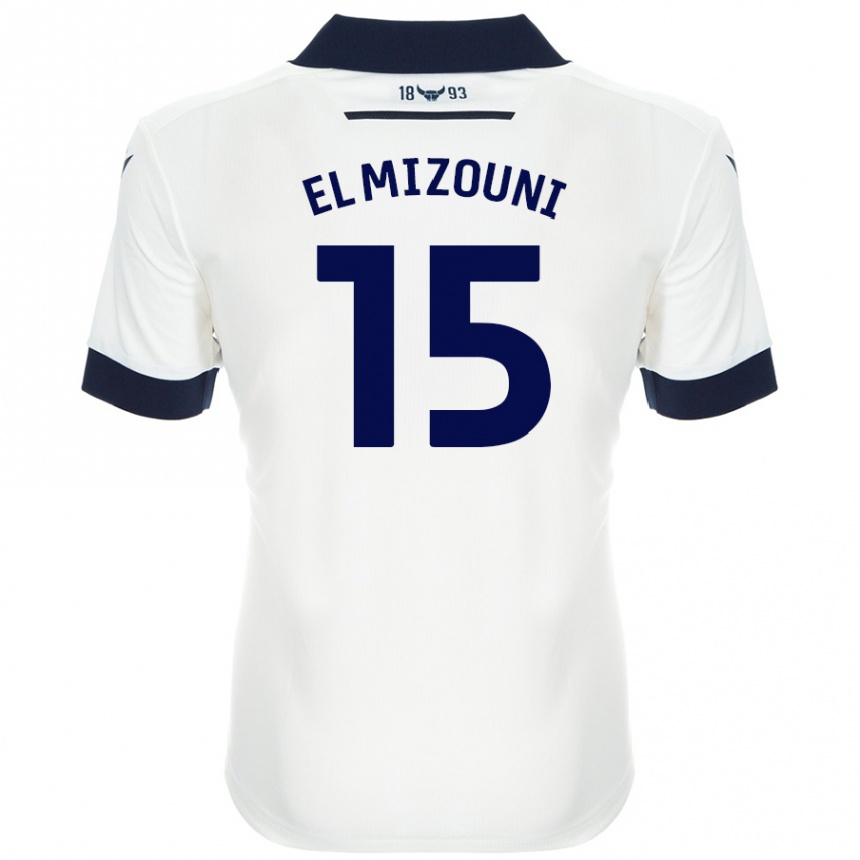 Niño Fútbol Camiseta Idris El Mizouni #15 Blanco Azul Marino 2ª Equipación 2024/25 Argentina