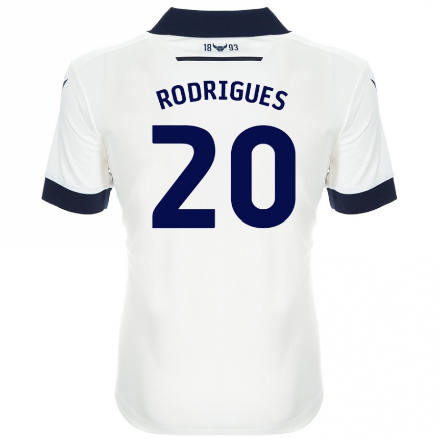 Niño Fútbol Camiseta Rúben Rodrigues #20 Blanco Azul Marino 2ª Equipación 2024/25 Argentina