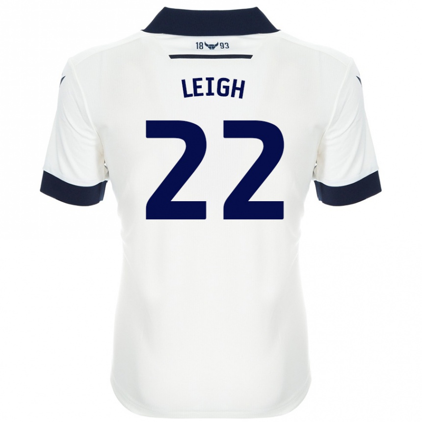 Niño Fútbol Camiseta Greg Leigh #22 Blanco Azul Marino 2ª Equipación 2024/25 Argentina