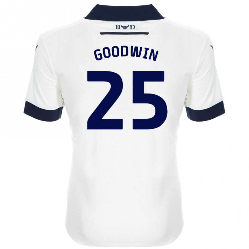 Niño Fútbol Camiseta Will Goodwin #25 Blanco Azul Marino 2ª Equipación 2024/25 Argentina