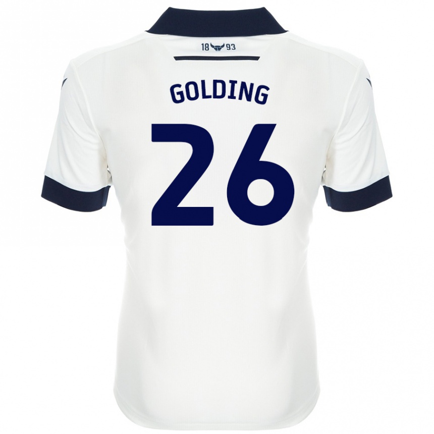 Niño Fútbol Camiseta James Golding #26 Blanco Azul Marino 2ª Equipación 2024/25 Argentina