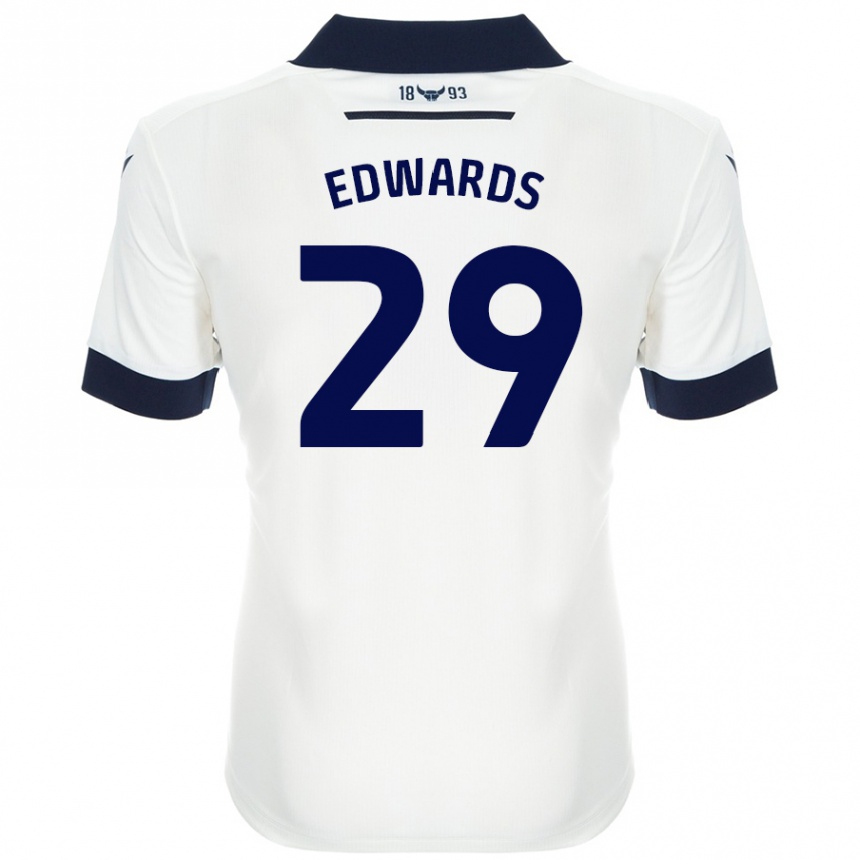 Niño Fútbol Camiseta Kyle Edwards #29 Blanco Azul Marino 2ª Equipación 2024/25 Argentina