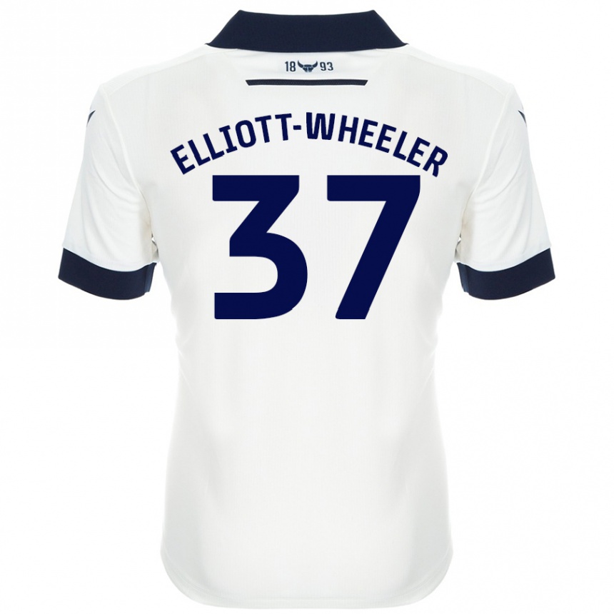 Niño Fútbol Camiseta Aidan Elliott-Wheeler #37 Blanco Azul Marino 2ª Equipación 2024/25 Argentina