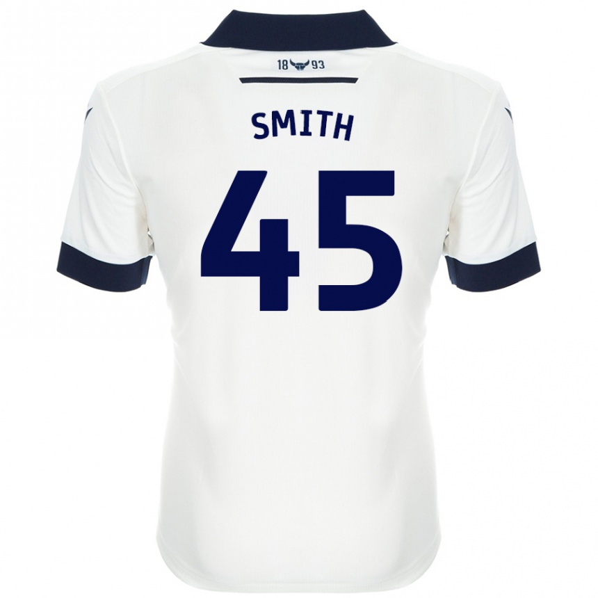 Niño Fútbol Camiseta Max Smith #45 Blanco Azul Marino 2ª Equipación 2024/25 Argentina