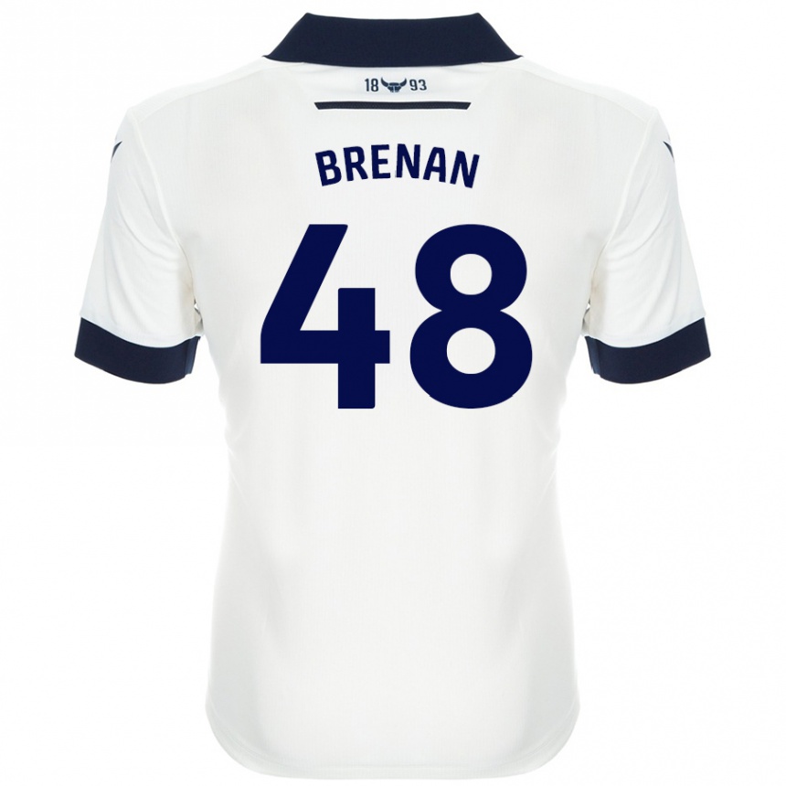 Niño Fútbol Camiseta Tobias Brenan #48 Blanco Azul Marino 2ª Equipación 2024/25 Argentina