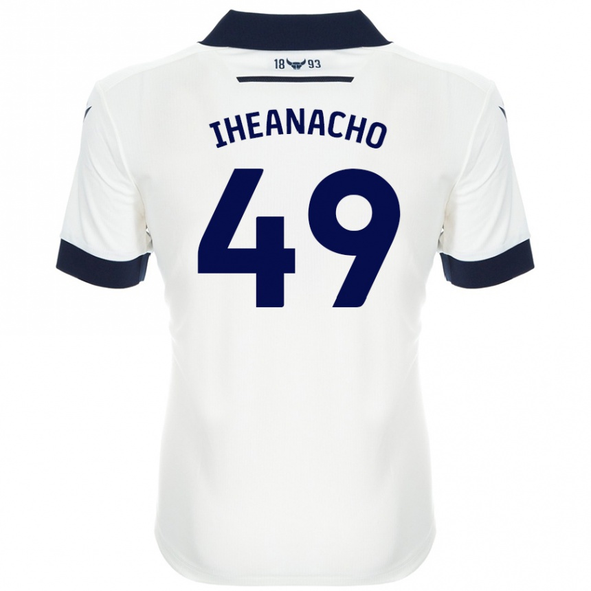 Niño Fútbol Camiseta Josh Iheanacho #49 Blanco Azul Marino 2ª Equipación 2024/25 Argentina