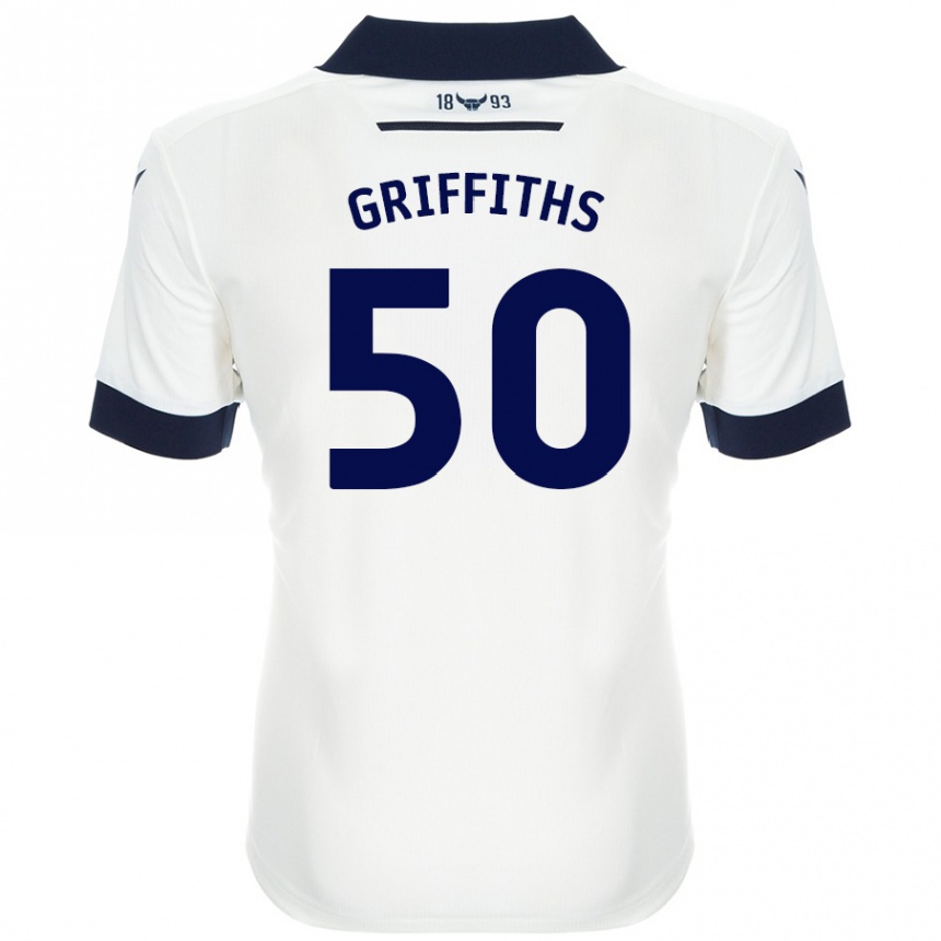 Niño Fútbol Camiseta Louis Griffiths #50 Blanco Azul Marino 2ª Equipación 2024/25 Argentina