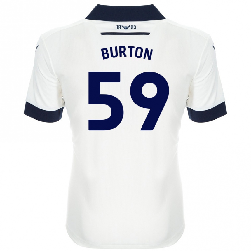 Niño Fútbol Camiseta Kasway Burton #59 Blanco Azul Marino 2ª Equipación 2024/25 Argentina