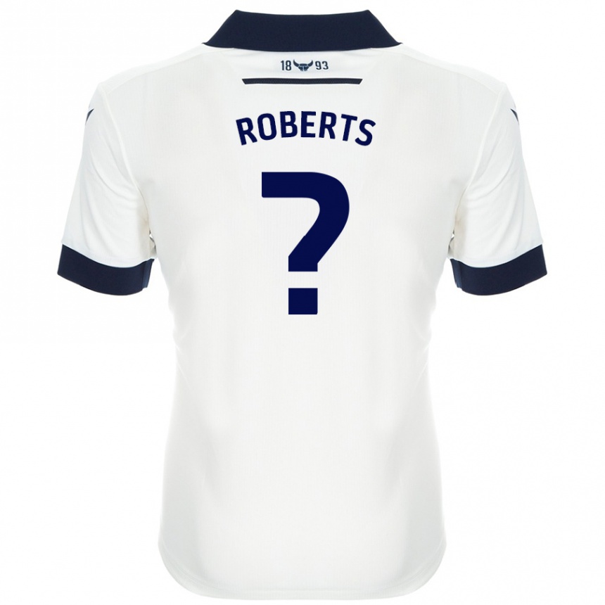 Niño Fútbol Camiseta Amber Roberts #0 Blanco Azul Marino 2ª Equipación 2024/25 Argentina