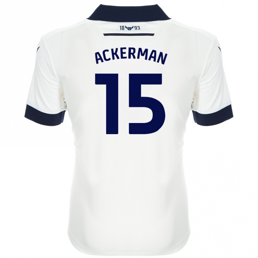 Niño Fútbol Camiseta Daisy Ackerman #15 Blanco Azul Marino 2ª Equipación 2024/25 Argentina