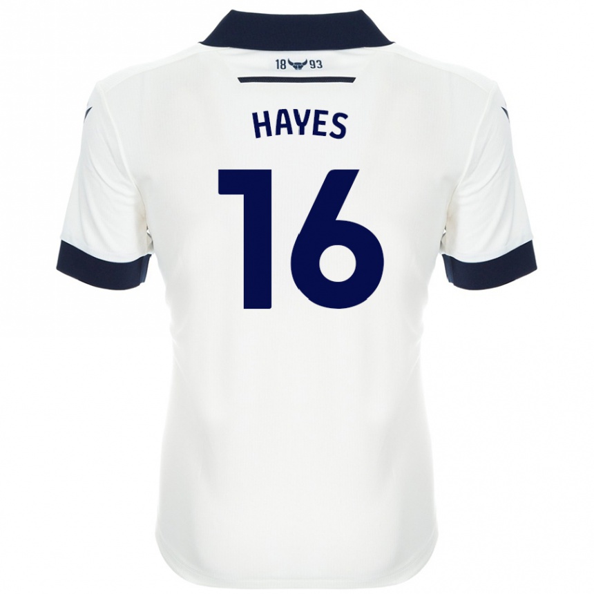 Niño Fútbol Camiseta Georgia Hayes #16 Blanco Azul Marino 2ª Equipación 2024/25 Argentina