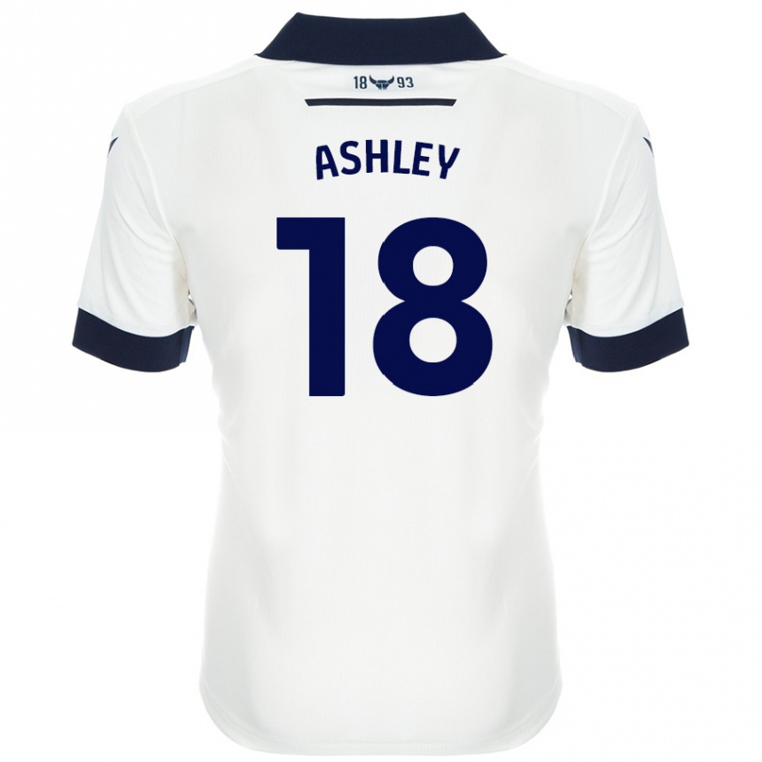 Niño Fútbol Camiseta Alex Ashley #18 Blanco Azul Marino 2ª Equipación 2024/25 Argentina