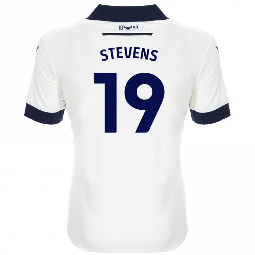 Niño Fútbol Camiseta Lily Stevens #19 Blanco Azul Marino 2ª Equipación 2024/25 Argentina