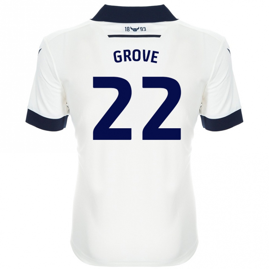 Niño Fútbol Camiseta Jade Grove #22 Blanco Azul Marino 2ª Equipación 2024/25 Argentina